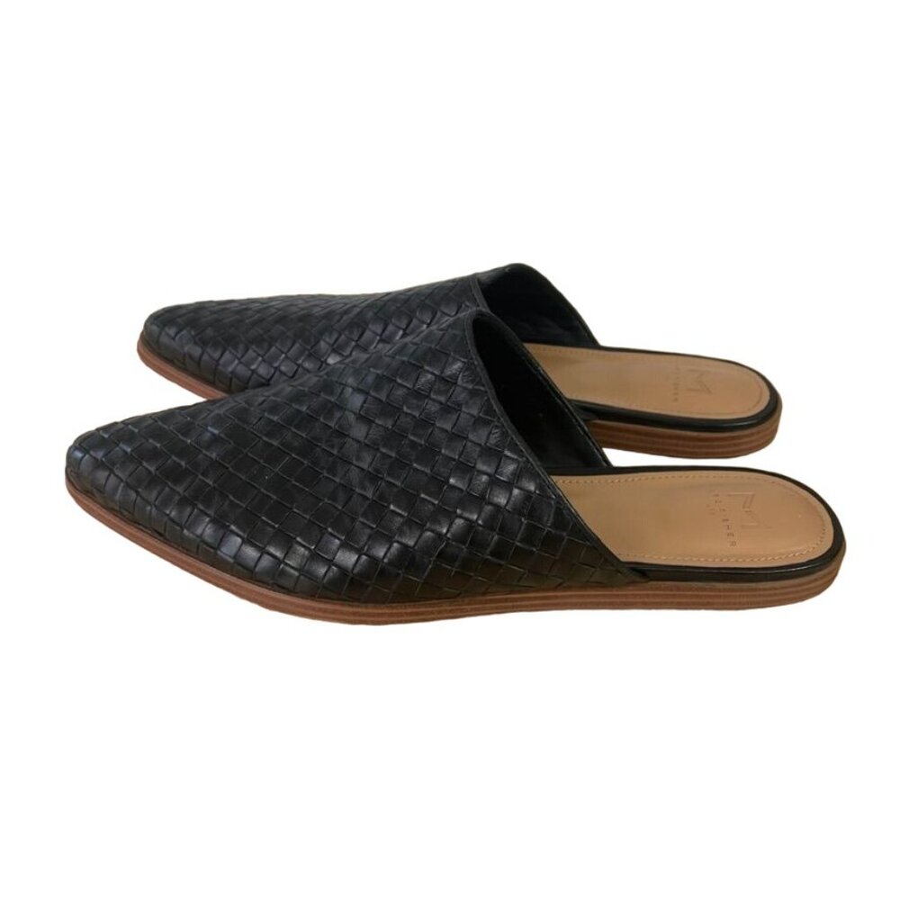 MARC FISHER Womens Black Cushioned Garren Pointed Toe Slip On Leather Mules - Picture 5 of 13